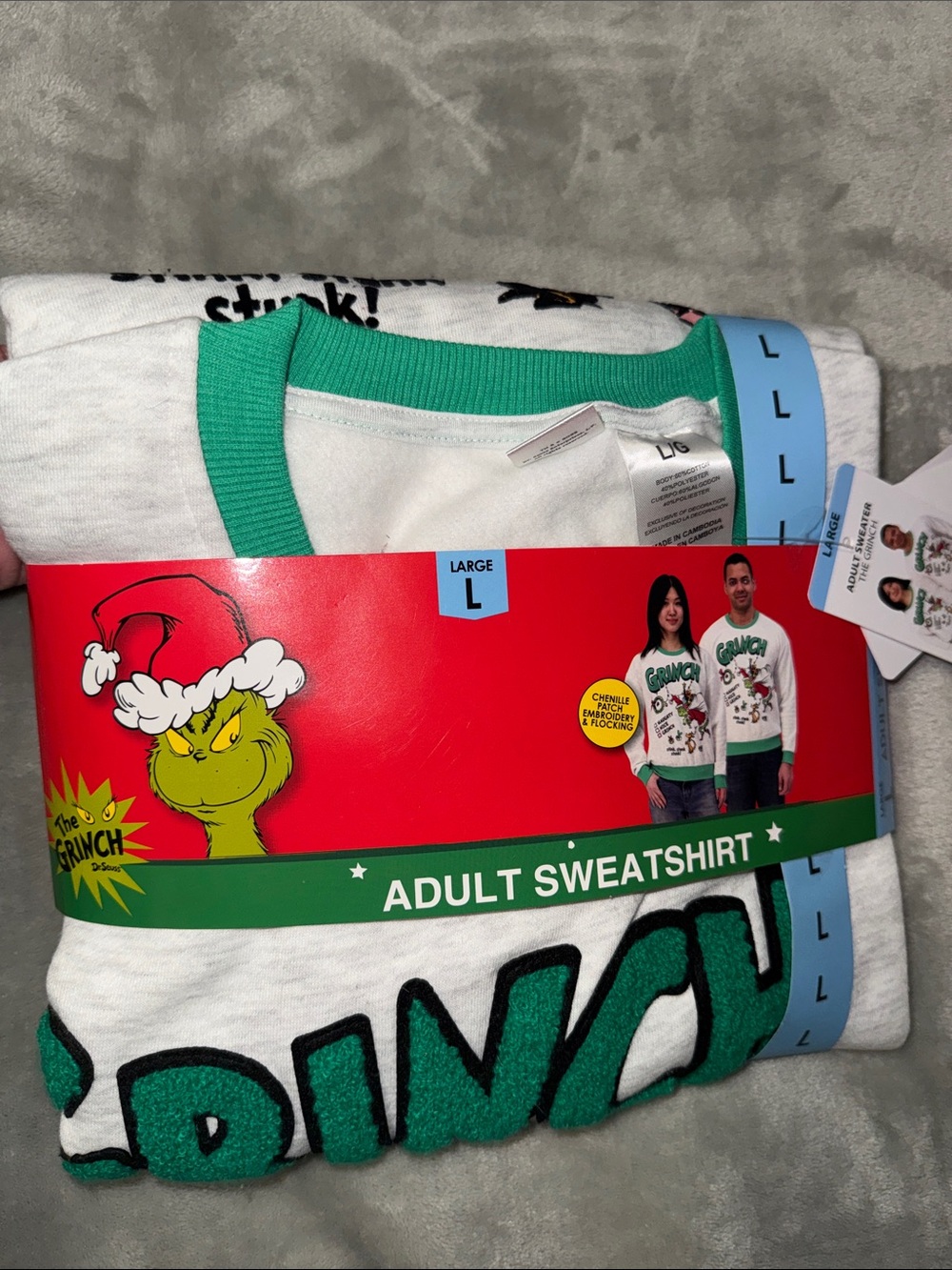 Grinch Holiday Sweatshirt - L
